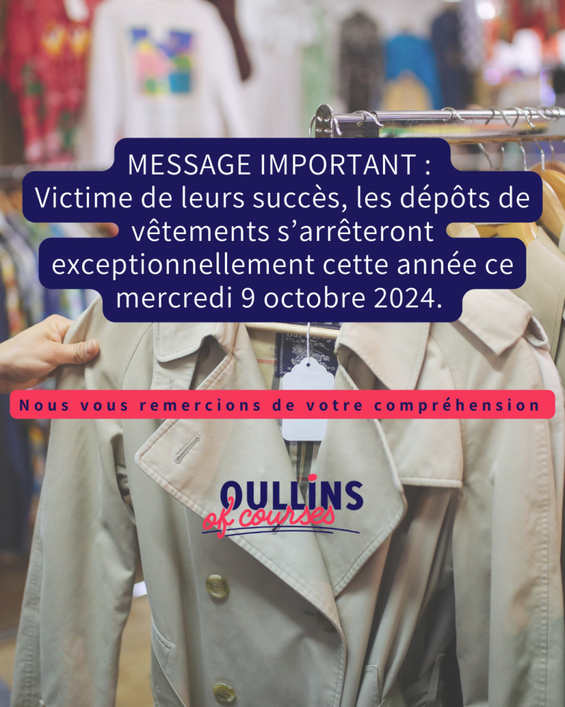 Fin des dépôts de vêtements : merci pour votre incroyable participation !
